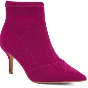 CHARLES DAVID  Fuchsia Glitter Dress Booties